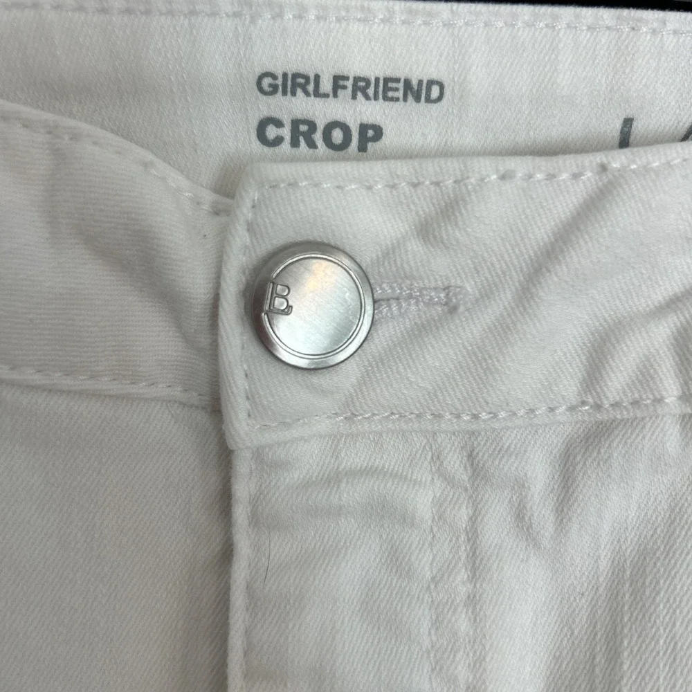 Lane Bryant Women's White‎ Jeans Size 24 P Embroidered Flower Cropped Girlfriend